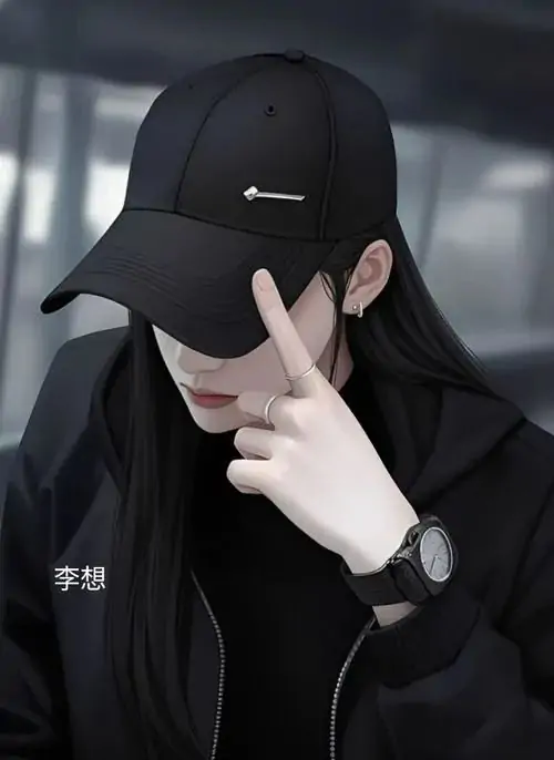 Anh chàng đội nón lưỡi trai đen cúi mặt, hai ngón tay đưa lên thành dấu chữ V trước mắt, cách pose đơn giản mà vẫn cá tính và gọn