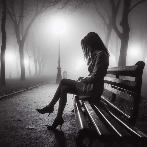 Cô nàng tựa má lên cánh cửa tủ lạnh trong căn bếp tối, áo len rộng và ánh sáng trắng hắt nghiêng khiến vẻ mệt mỏi hiện ra rất rõ