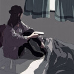 Một bạn trẻ buồn bã nhìn mưa rơi Một bạn trẻ buồn bã nhìn mưa rơi